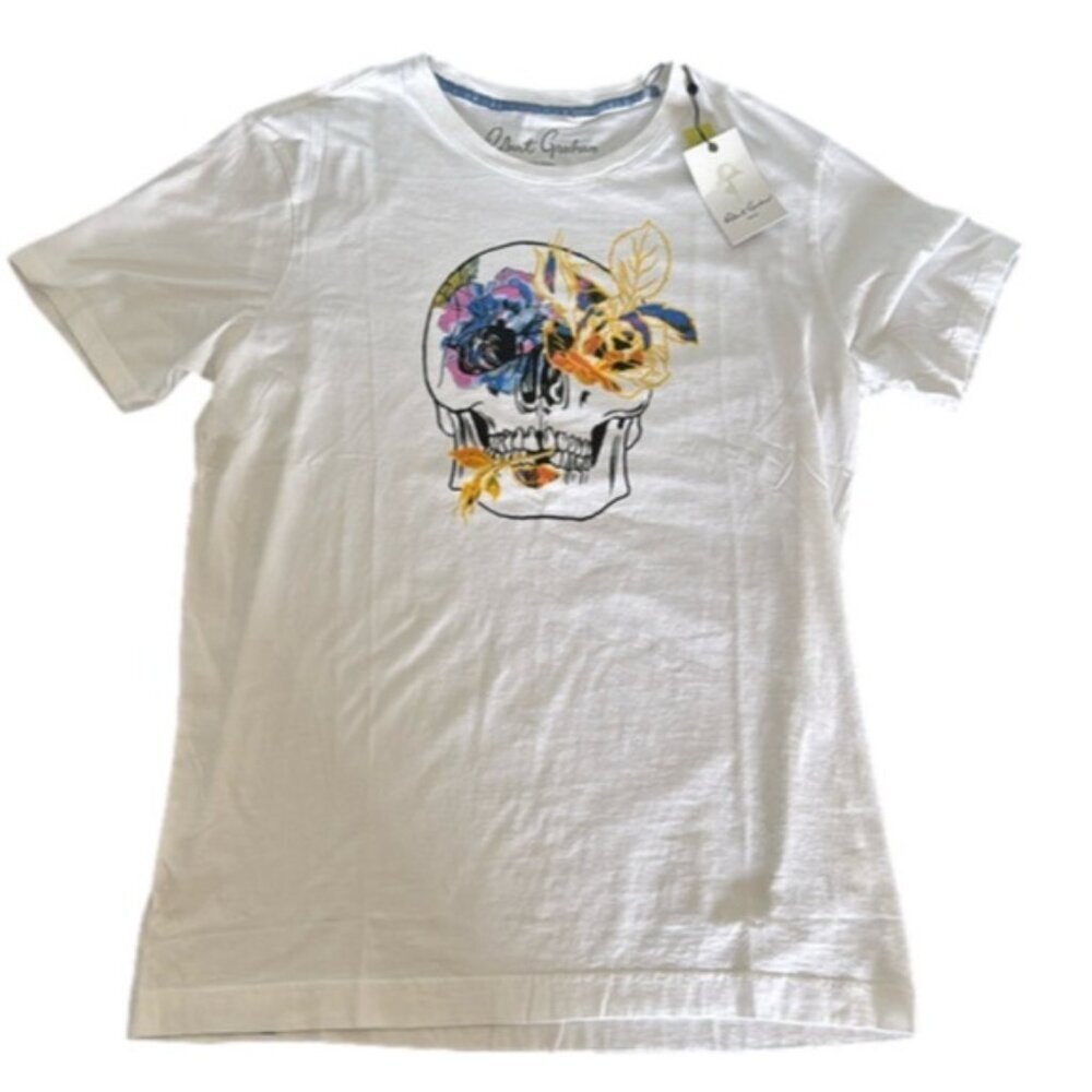 Robert Graham Skull T Shirt White Size Medium